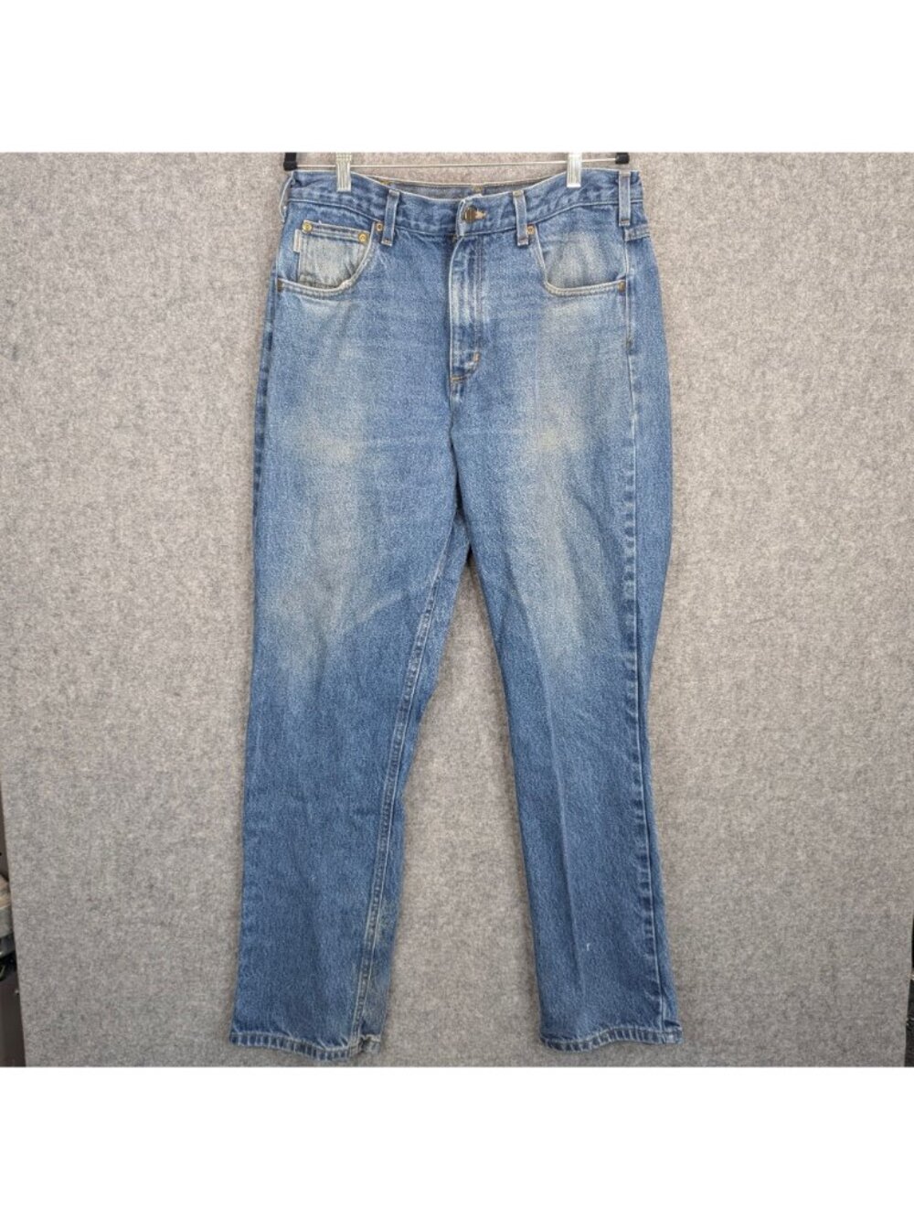 Carhartt Mens Size 36 x 34 Jeans Blue Straight Leg Denim Vintage Style Workwear - Picture 2 of 10